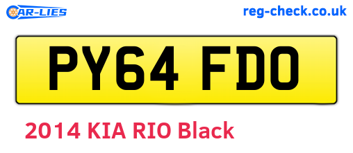 PY64FDO are the vehicle registration plates.