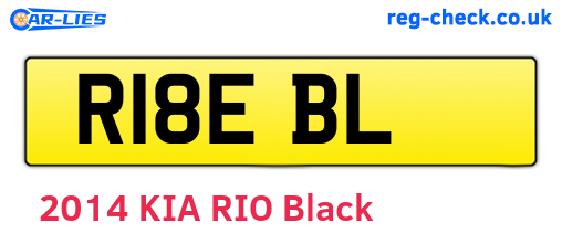 R18EBL are the vehicle registration plates.