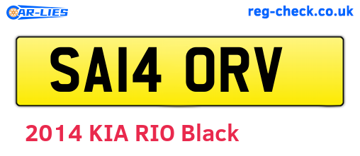 SA14ORV are the vehicle registration plates.