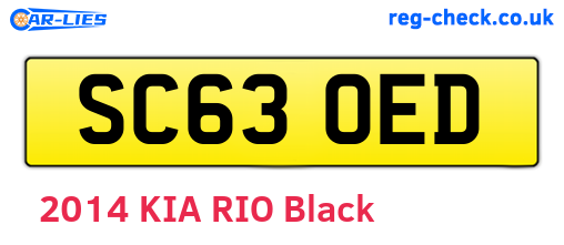 SC63OED are the vehicle registration plates.
