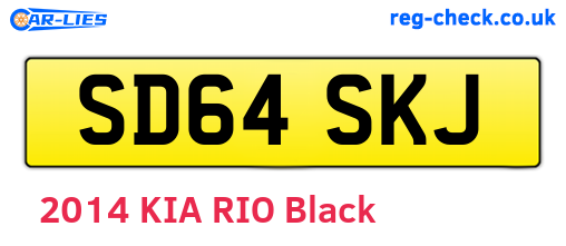 SD64SKJ are the vehicle registration plates.