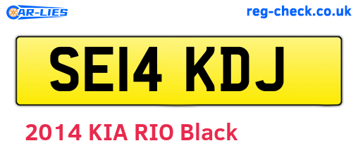 SE14KDJ are the vehicle registration plates.