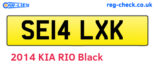 SE14LXK are the vehicle registration plates.