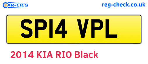 SP14VPL are the vehicle registration plates.