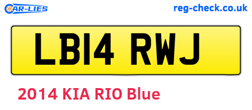 LB14RWJ are the vehicle registration plates.