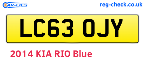 LC63OJY are the vehicle registration plates.