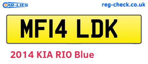 MF14LDK are the vehicle registration plates.
