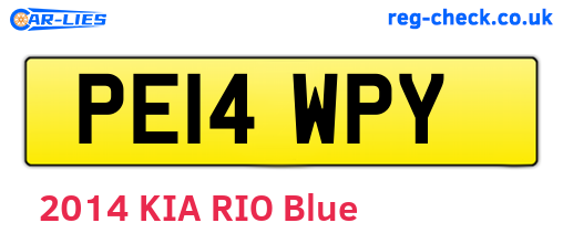 PE14WPY are the vehicle registration plates.