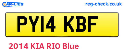 PY14KBF are the vehicle registration plates.