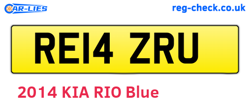 RE14ZRU are the vehicle registration plates.