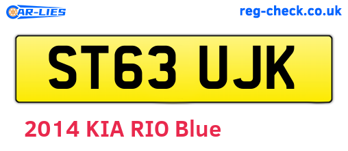 ST63UJK are the vehicle registration plates.