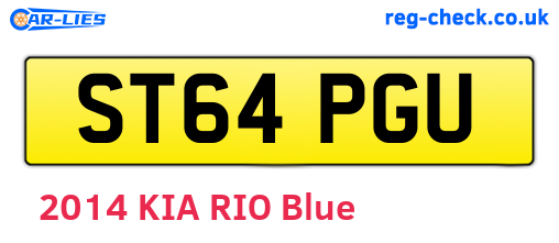 ST64PGU are the vehicle registration plates.