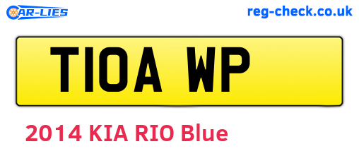 T10AWP are the vehicle registration plates.