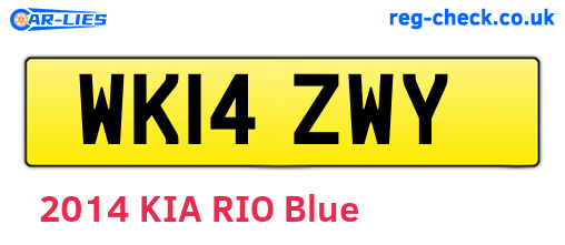 WK14ZWY are the vehicle registration plates.