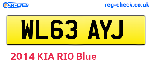 WL63AYJ are the vehicle registration plates.
