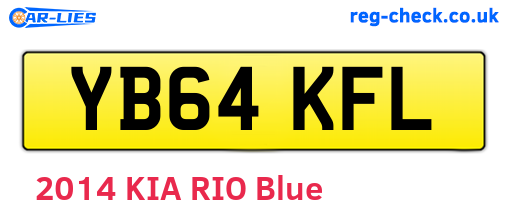 YB64KFL are the vehicle registration plates.