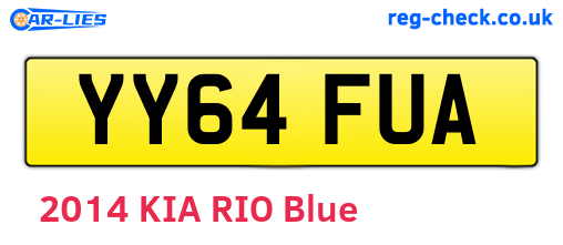YY64FUA are the vehicle registration plates.