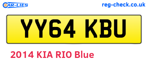 YY64KBU are the vehicle registration plates.