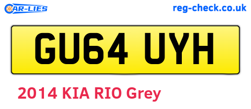 GU64UYH are the vehicle registration plates.
