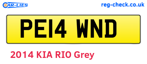 PE14WND are the vehicle registration plates.
