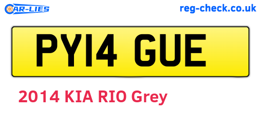 PY14GUE are the vehicle registration plates.