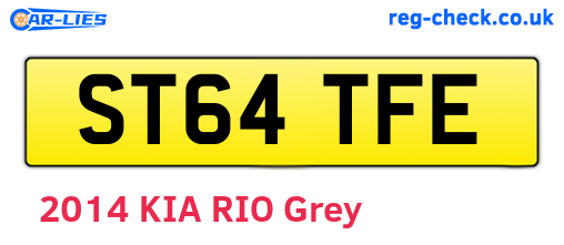 ST64TFE are the vehicle registration plates.