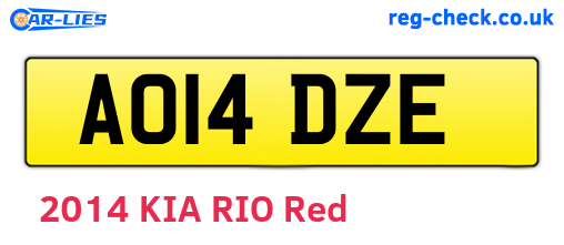 AO14DZE are the vehicle registration plates.