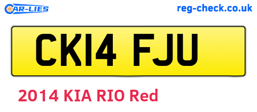 CK14FJU are the vehicle registration plates.