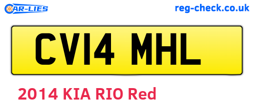 CV14MHL are the vehicle registration plates.