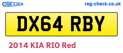 DX64RBY are the vehicle registration plates.