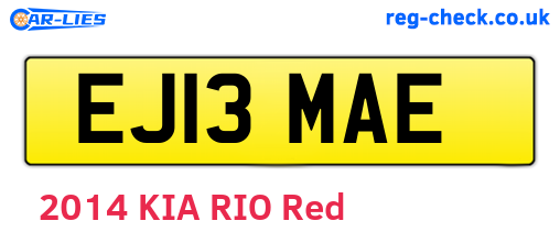 EJ13MAE are the vehicle registration plates.