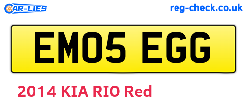 EM05EGG are the vehicle registration plates.
