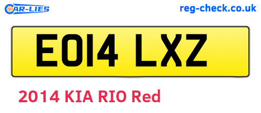 EO14LXZ are the vehicle registration plates.