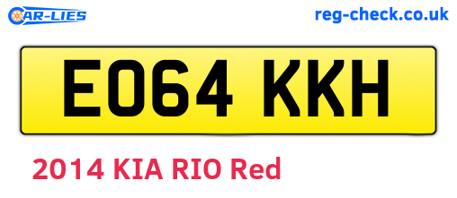 EO64KKH are the vehicle registration plates.