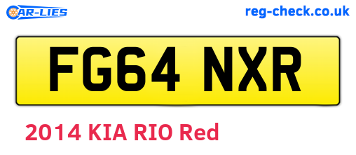 FG64NXR are the vehicle registration plates.