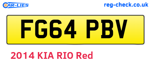 FG64PBV are the vehicle registration plates.
