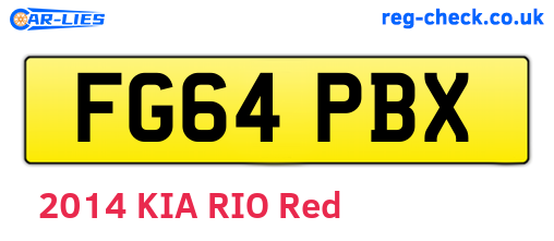 FG64PBX are the vehicle registration plates.