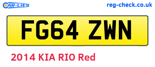 FG64ZWN are the vehicle registration plates.
