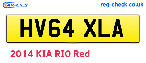 HV64XLA are the vehicle registration plates.