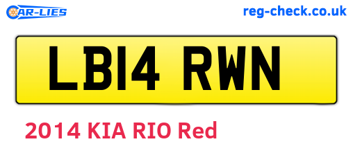 LB14RWN are the vehicle registration plates.