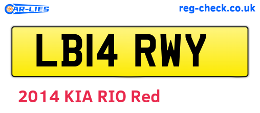 LB14RWY are the vehicle registration plates.