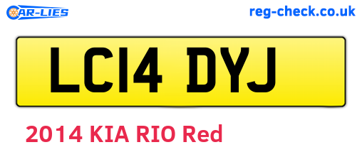 LC14DYJ are the vehicle registration plates.