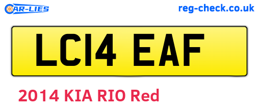 LC14EAF are the vehicle registration plates.