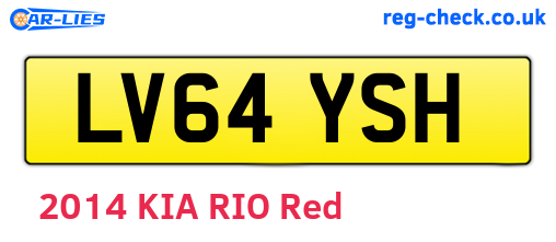 LV64YSH are the vehicle registration plates.