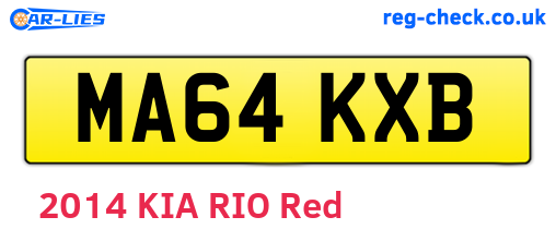MA64KXB are the vehicle registration plates.