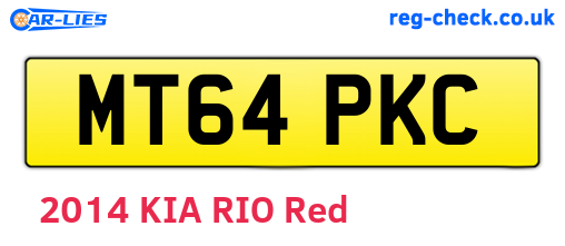 MT64PKC are the vehicle registration plates.