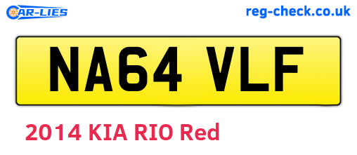 NA64VLF are the vehicle registration plates.