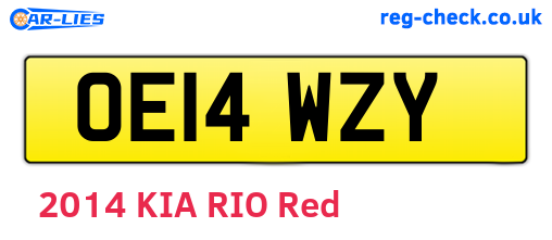 OE14WZY are the vehicle registration plates.