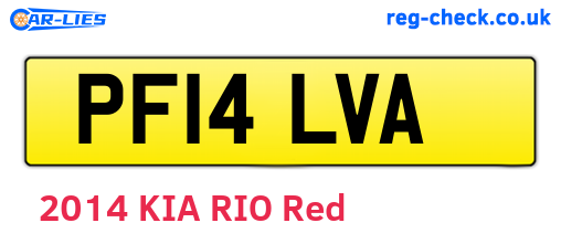 PF14LVA are the vehicle registration plates.