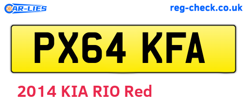 PX64KFA are the vehicle registration plates.
